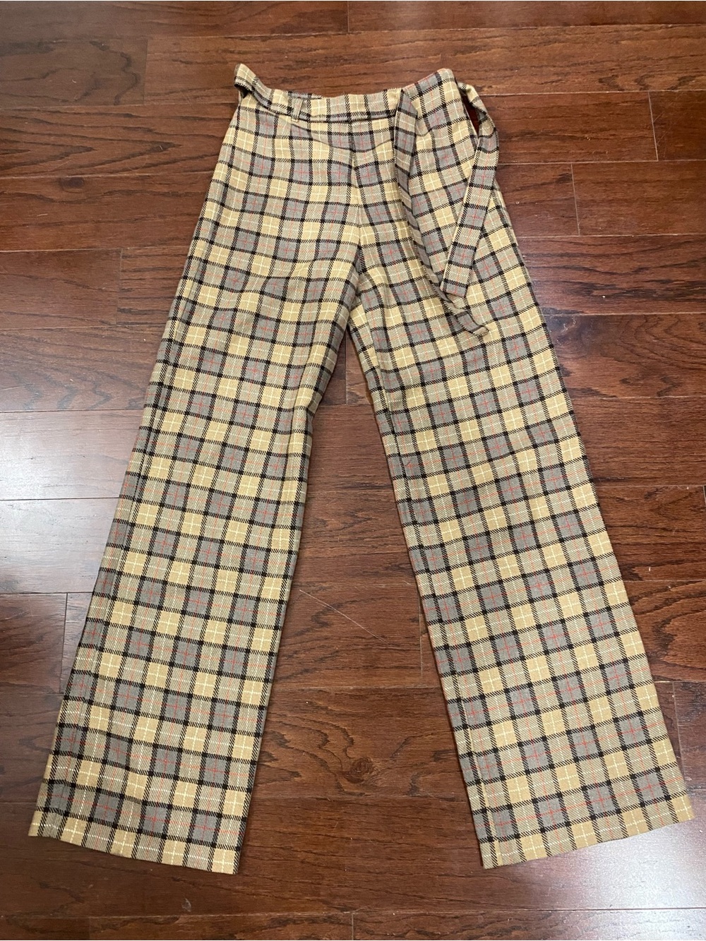 Vintage  Plaid  Bell Bottoms Size 42 Made In Russia Preppy